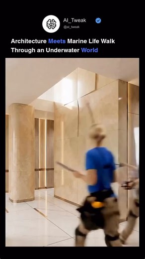 AI_Tweaks on Instagram: "Imagine a staircase that’s more than just a path between floors – it’s a dynamic, living aquarium. This engineering feat isn’t about placing a tank nearby; it’s about embedding an entire aquatic world directly into the structure itself. Each individual step is a robust, sealed glass chamber, rigorously pressure-tested to withstand the dual forces of human footfall and constant water pressure. Hidden from view, essential life support systems for the marine inhabitants, in