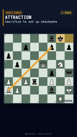 White to Move: Can You Spot the Attraction Tactic? (~2553 ELO) ♟️