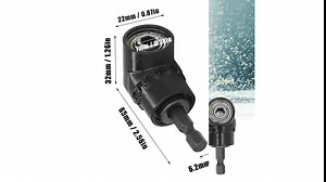 Right Angle Drill Adapter, 1/4In Hex Shank Right Angle Professional Cordless Drills Attachment Screwdriver Angled Bit Holder for Household Workplace Industry