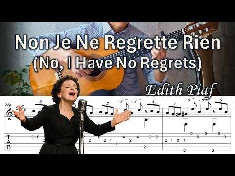 Non Je Ne Regrette Rien (No, I Have No Regrets) / Edith Piaf - Fingerstyle Guitar | TAB