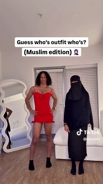 can you guess who owns the red dress? 🤔🧕🏻⁉️ #muslimcomedy #israelpalestineconflict #jewishhumor #trans #genderﬂuid @Sheeba Legend