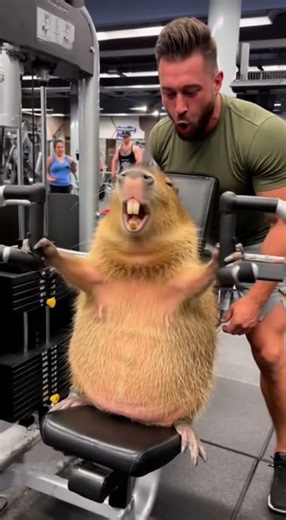 When capybara meets the gym’s hell trainer #capybara #funny #shorts