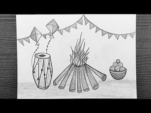 Drawing For Lohri Celebration || How To Draw Lohri Festival Drawing || Step By Step || Pencil Art