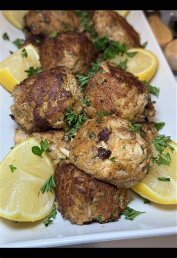 Crab Cakes Recipe Ingredients 1 lb @Private Selection lump crab meat 2 eggs 21/2 tbsp mayonnaise 1 tsp Dijon mustard 1 tsp Worcestershire 1 tsp old bay 2 tbsp fresh parsley 1/2c bread crumbs Instructions Combine all ingredients. Form crab cakes. Let rest in the fridge for at least 1 hour. Lightly oil pan. Pan sear for 3-5 minutes per side. #crab #crabcakes #appetizer #easyrecipe #recipe