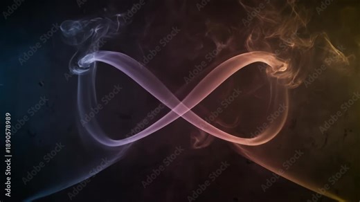 Wisps of smoke gracefully form an infinity symbol. The ethereal shapes shift and blend with soft lighting.