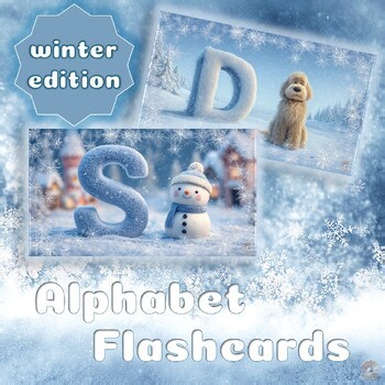 Winter-Themed Alphabet Flashcards | 26 Printable ABC Cards for Kids