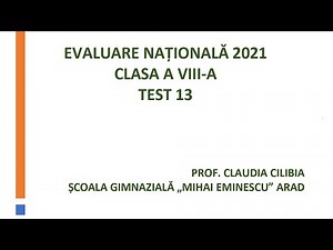 Evaluare Nationala 2021 - Test de antrenament 13