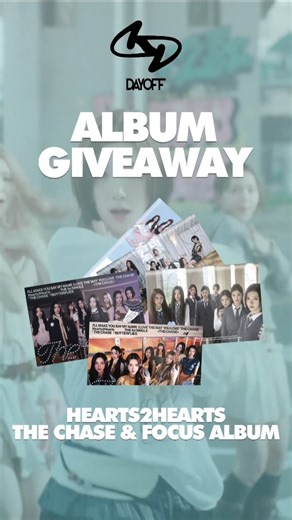 Dayoff on Instagram: "DAYOFF ALBUM GIVEAWAY “HEARTS2HEARTS - FOCUS & THE CHASE” Hai semua! untuk menyambut Hearts2Hearts mau Fanmeeting di Indonesia sekaligus mereka menang banyak awards akhir-akhir ini, kita mau bagi-bagi album Hearts2Hearts nih! Letsgoo Ikutan berhubung caranya super easy! 📆 Periode: 12 Januari – 25 Januari 2026 📍 Indonesia Only 👥 Total Pemenang: 3 orang ✨Akan ada 3 pemenang dengan hadiah: 1. Hearts2Hearts - Focus Album (Photobook Ver) + Our Newest Melody Tees 2. Hearts2Hea