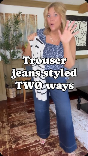 Which is YOUR fave>> the boho tank or the striped vest paired with the trouser jeans 👖 Comment “SHOP THE LOOK” to get 🔗 to shop 🛍️ . . #amazonoutfit #amazonfashion #trouserjeans #size16style #size14fashion #over40style boho style, wide leg jeans, Amazon fashion, curvy style , OOTD | Nicoles Outfit Inspiration