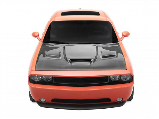 Challenger Hellcat Style Hood with Vent Scoop; Carbon Fiber (08-23 Challenger) - Free Shipping
