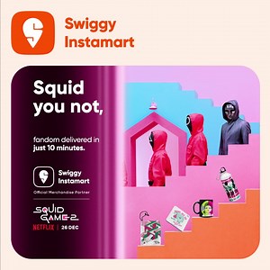 Step up your game with official Squid Game merch on Swiggy Instamart, delivered in just 10 minutes. | Swiggy Instamart