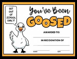 You've Been Goosed Teacher Award