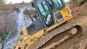 Annual maintenance on the quarry waste spoil heaps, so fortunate to hire the Dozer locally from Oswyn Roberts Cyf Bala and the experience of the 84 year old operator on such challenging inclines | Wern Ddu Quarry