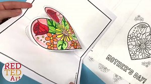 416K views · 128 reactions | Easy and OH so pretty Pop Up Heart Printable https://www.redtedart.com/pop-up-heart-card-printable/ Printable Mother's Day Ideas https://www.redtedart.com/printable-mothers-day-cards-crafts/ More Mother's Day Ideas https://www.redtedart.com/mothers-day-crafts/ | Red Ted Art | Facebook