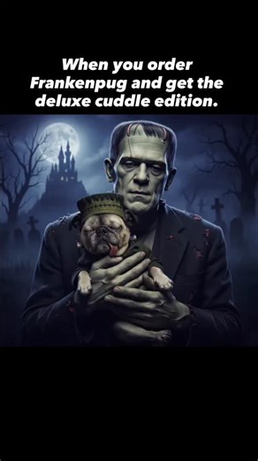 Bolts out, snores on: it’s alive…and it wants belly rubs. Powered by lightning, sustained by snuggles…😂😂😂🎃🎃🎃#frankenstein #halloween #speakpug #pugs #pugsofinstagram #pugnation #pugstagram #pugoftheday #pugsnotdrugs #pugbasement #flatnosedogsociety | Archie the Pug Star & Super Sister Sydney