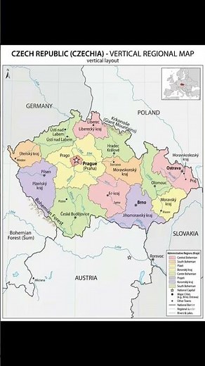 map of Czech Republic 🇨🇿 #mapseries #mapstudy #upsc #geopolítica #geography #map