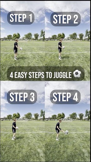 #soccer #fyp #soccerskills 4 Easy Steps to Juggle Tutorial ⚽