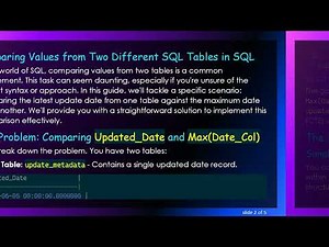 Efficiently Compare Values from Two Different SQL Tables