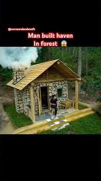 Man Built a Beautiful Forest House from Scratch #building #construction #primitive #bushcraft #fyp