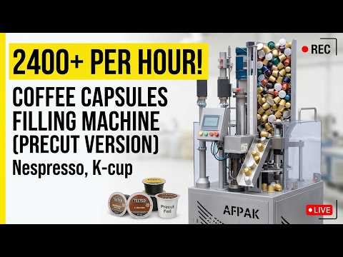YM40 Nespresso coffee capsule filling machine precut lids 2400 capsules per hour Nespresso and kcups