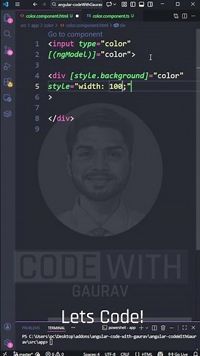 Angular Color Picker Mini Project 🎨 | Angular UI #Shorts