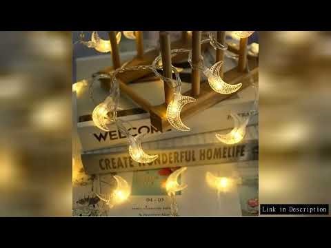1pack Ramadan Decor Moon String Lights Battery Operated LED Ramadan Mubarak Lights For Crescent Par