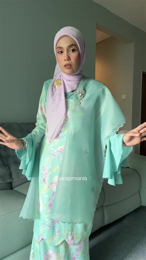 DIY Pistachio Shawl Organza Tutorial | Sirap Manis Style