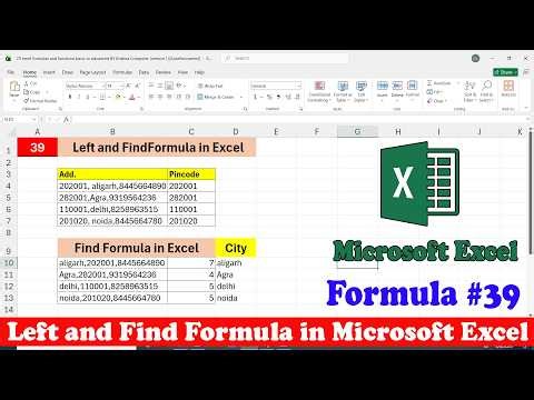 Day 39 Left and Find Formula in Excel | Left and Find Formula use in Excel | Left and Find Function