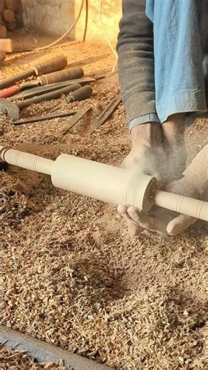 Turning Wooden Rolling Pin on Lathe For Smooth Finish #shorts