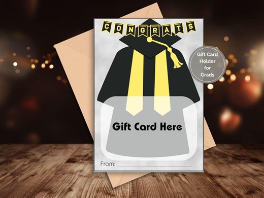 Graduation Gift Card Holder Printable, Class of 2026 Graduation Card, Gift Card Holder Template, Grad. Money Holder, Digital Download - Etsy