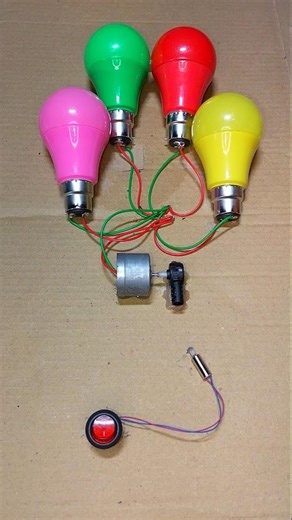 Powering 4 Colour LED Light With Mini Gear Box Coreless Motor _ DC Motor #dcmotor #tech #shorts