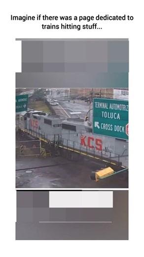 Trains Hitting Stuff on Instagram: "Imagine if there was a page dedicated to Trains Hitting Stuff Looking to Grow? Follow @brown_derrek and get featured - no strings attached Music by: @anyma - Girls MIA #TrainHitsStuff#TrainCollision #TracksideFails #WreckedByTrain #TrainDontStop"