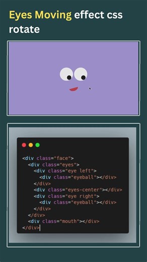 Eyes Moving Effect | Eyes Follow Cursor Animation using HTML, CSS & JavaScript