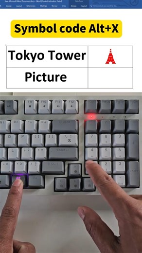 Tokyo Tower symbol code in Word #shortvideo #viralvideo #shorts #msword #keyboardshortcuts