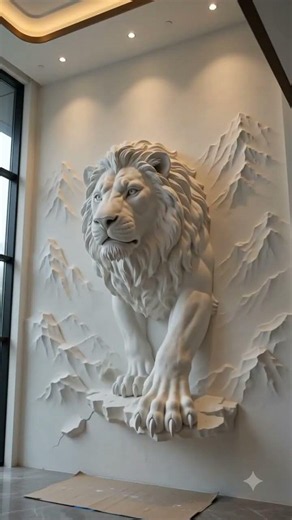 Incredible 3D Wall Art Process! 🦁🏔️