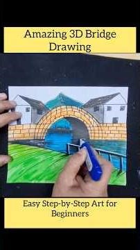 Amazing 3D Bridge Drawing Illusion | #art #drawing #trending #shorts #viralvideo