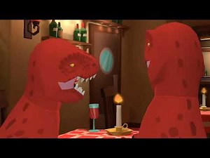 Evil Barney misbehaves at the Australian restaurant