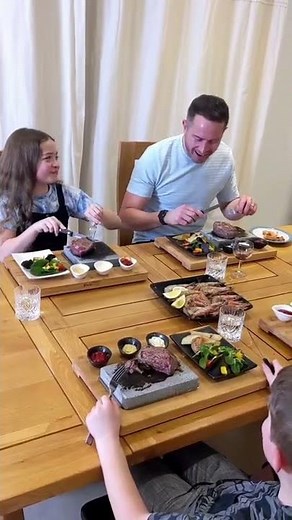 Black Rock Grill Steak Stone Cooking at Home | Fun Family Meals