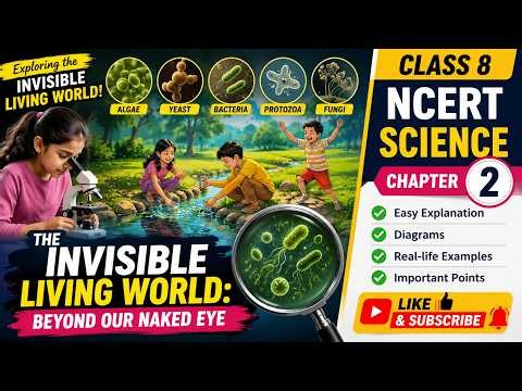 🔬 Invisible Living World in Telugu | Microorganisms, Cells, Bacteria & Algae | Class 8 Science Ch 2