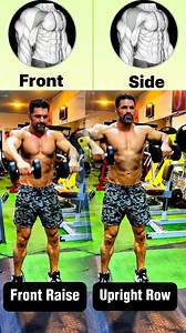 312K views · 3.2K reactions |  Dumbbell Front Raise vs Upright Row – Two Moves, Two Targets!▶️ Front Raise Isolates the anterior delts for front shoulder definition ▶️ Upright Row – Hits lateral deltsand traps for width and size #gym #frontraise #uprightrow #shoulderworkout #muscle | Bodyfitness GYM | Facebook