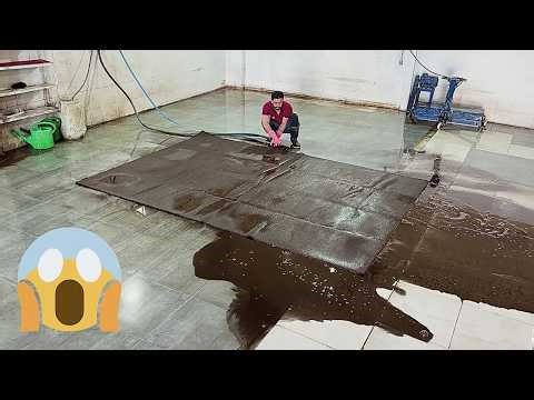 HORRIFYING Mould Covered This White Rug… I Think It Was a Biohazard. Satisfying ASMR Carpet Cleaning