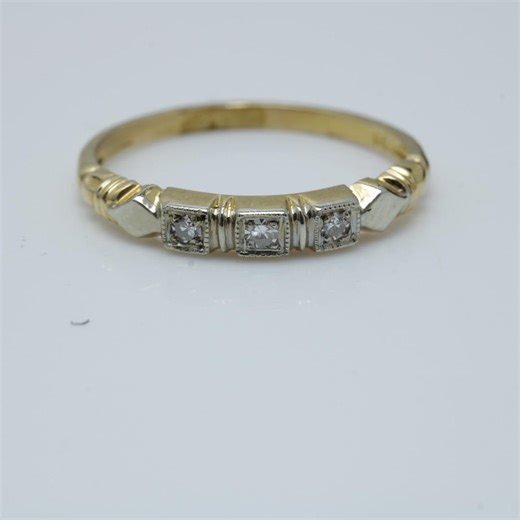 Vintage Diamond Wedding Band Ring: 14k White Gold, Size 5.75 - Etsy
