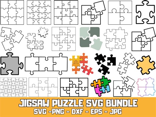 Jigsaw Puzzle SVG Templates, Laser Cut Files (digital Download - Etsy