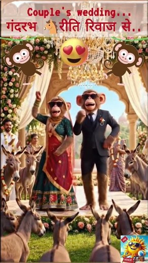 Monkey Couple’s Royal Gandharb Vivah 🐒💍❤️ | Epic Jungle Wedding 💕🌴🐴🐴😂🤣😂