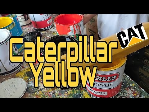 Paano magtimpla ng Caterpillar yellow / how to mix caterpillar yellow color paint