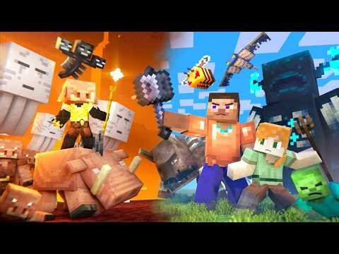 NETHER VS OVERWORLD - Alex & Steve Legends