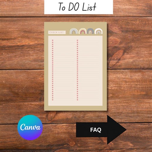 Checklist Printable Canva Template | Cute Minimal to Do List | Editable Task Checklist | Pastel Planner | Digital Download - Etsy