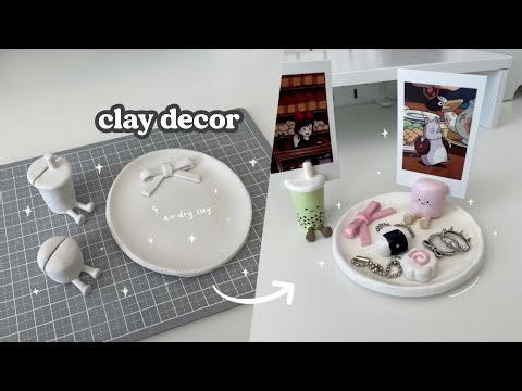 making air dry clay decor (for beginners, cute diy)
