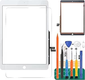 Screen Replacement for iPad 10.2" iPad 7 2019 A2197 A2198 A2200 Touch Digitizer Front Glass White +PreInstalled Adhesive+Tools kit