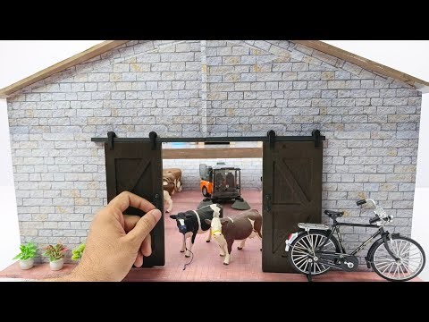 How to make Cow Farm Hut Miniature Diorama | DIY Modern Dairy Barn